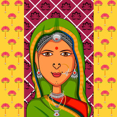 A Rajasthani Traditional Women Backdrop