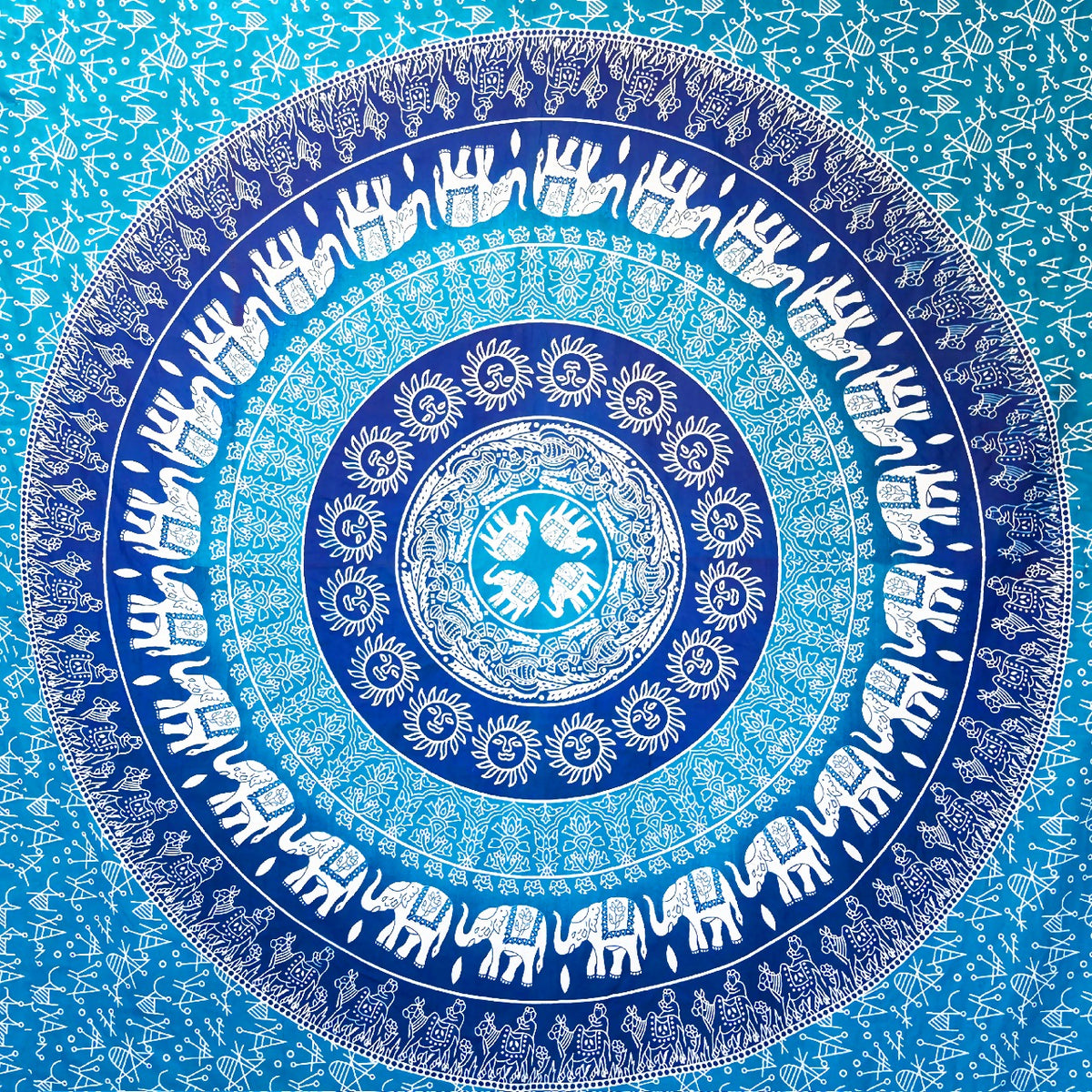 Historic Rajasthani Elephants Table Overlay
