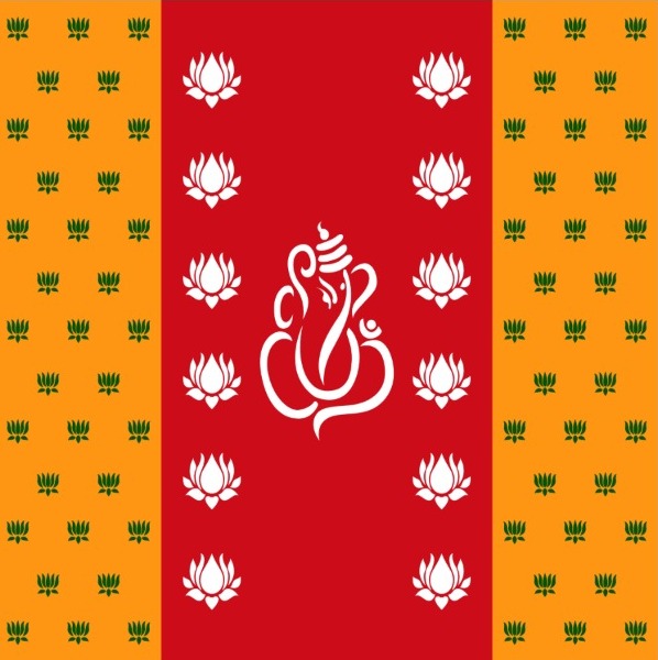A Ganpati Backdrop Cloth For Decoration