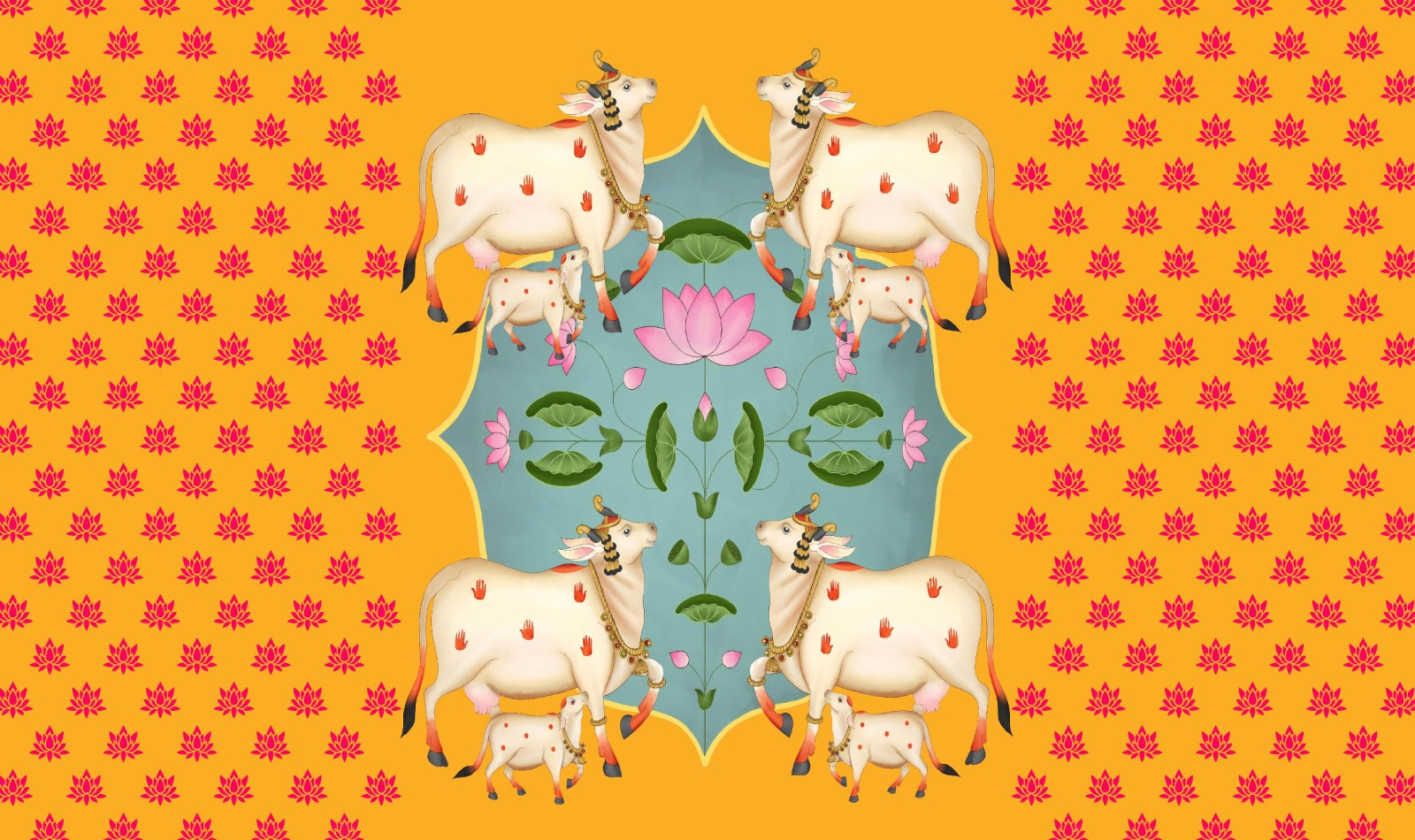 Pichwai cow theme backdrop