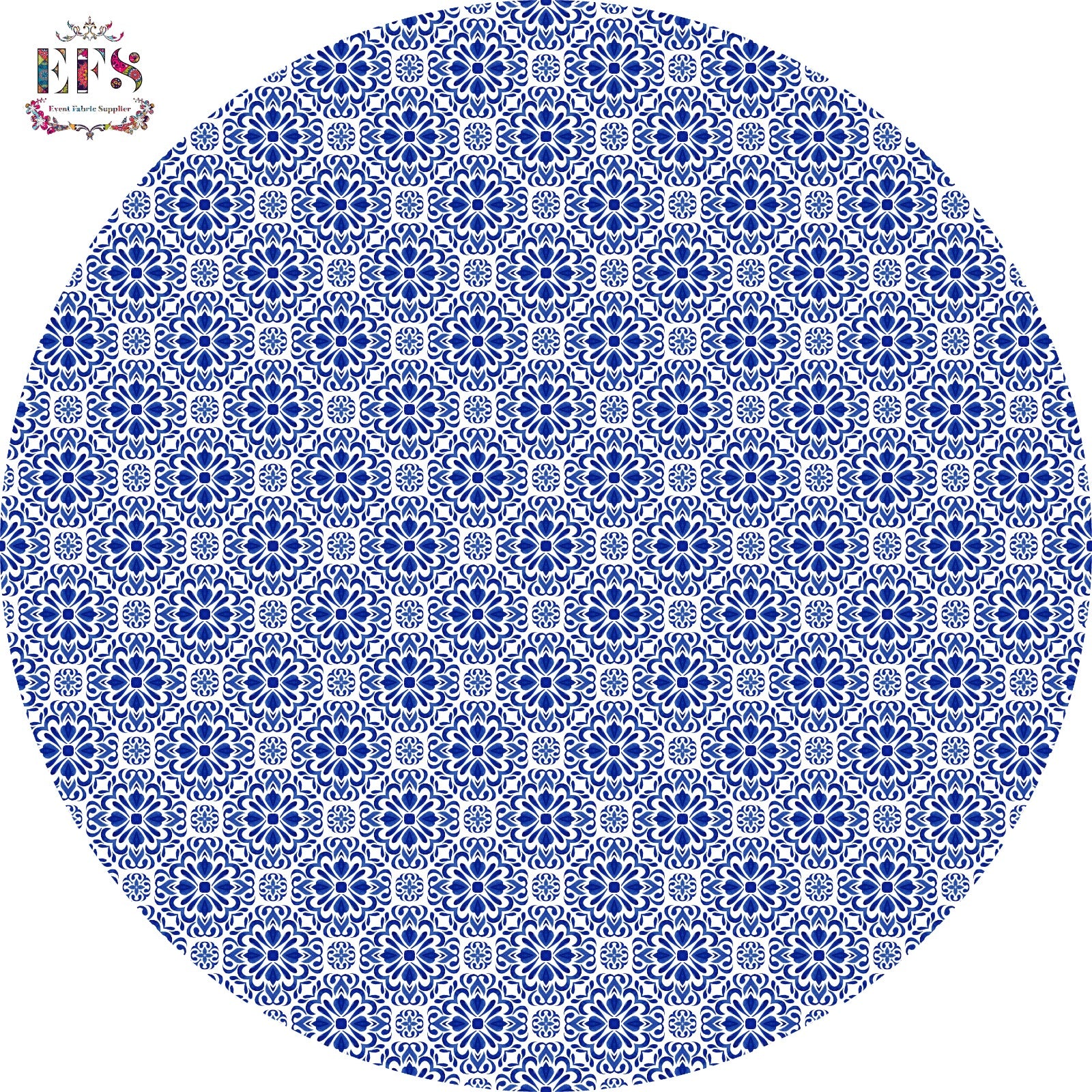 Blue pottery design table cover