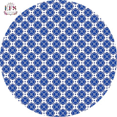 Blue pottery design table cover