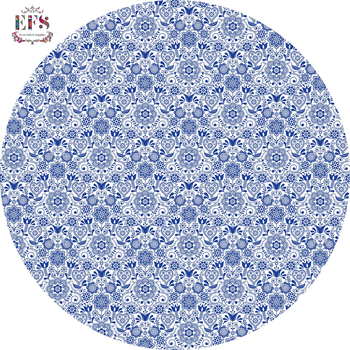 Blue pottery design table cover