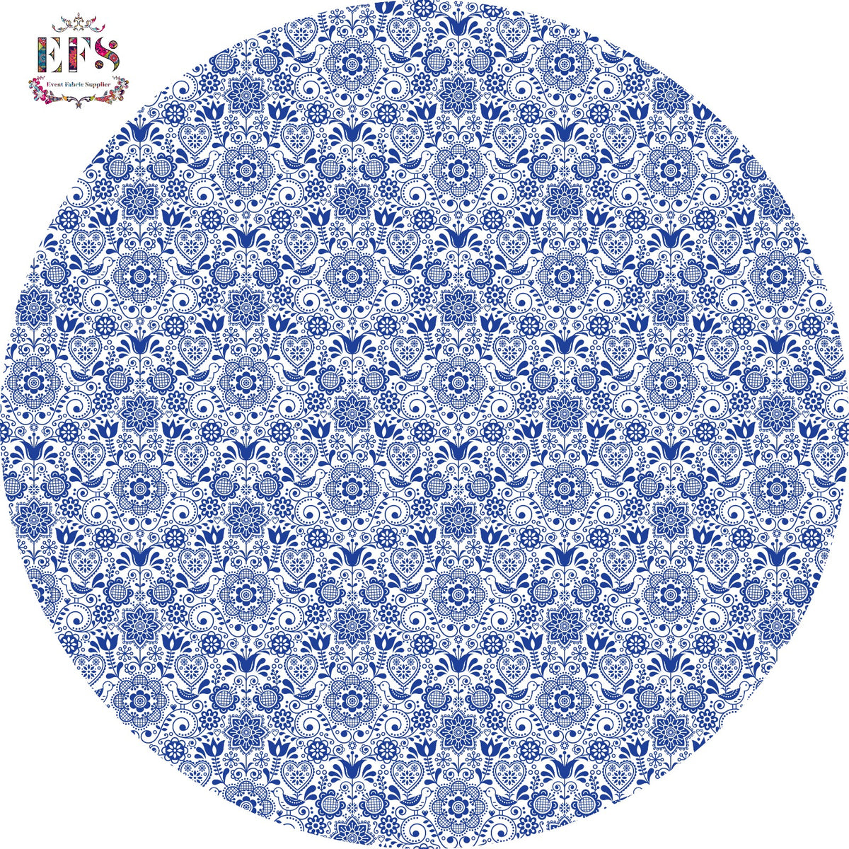 Blue pottery design table cover