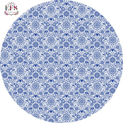 Blue pottery design table cover