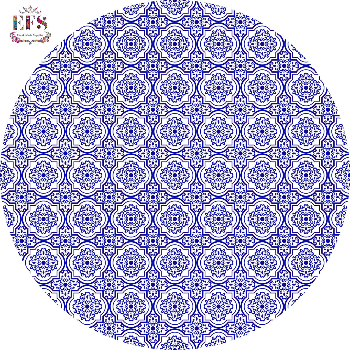 Blue pottery design table cover