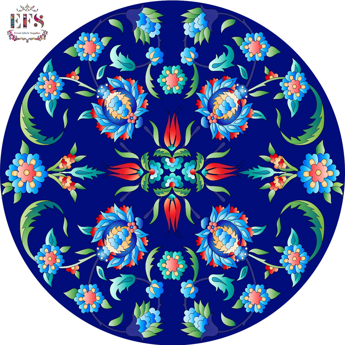 Blue pottery design table cover