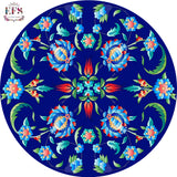 Blue pottery design table cover