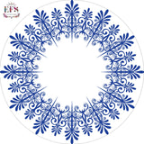 Blue pottery design table cover