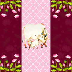 Pichwai Cow and Lotus design backdrop.